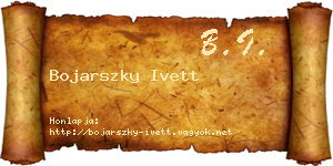 Bojarszky Ivett névjegykártya